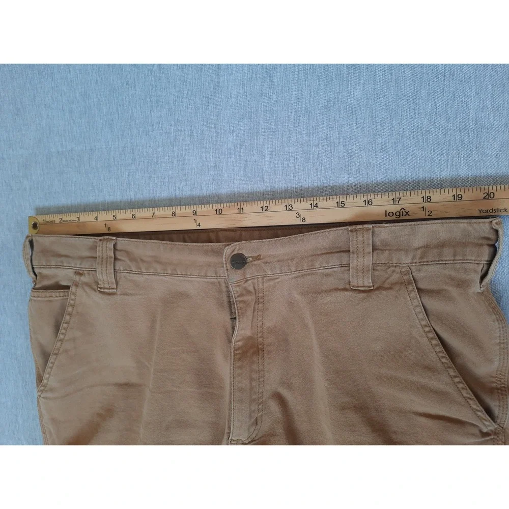 Carhartt Men 40 Relaxed Fit Carpenter Side Flap pocket Utility Brown Cargo Short
